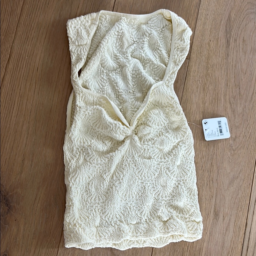 Free people Cream Textured Sleeveless Top
